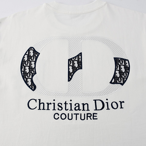 ディオールスーパーコピー Christian Dior Couture クアップリケ刺繍入りウォッシュ半袖Tシャツ