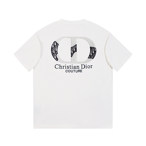 ディオールスーパーコピー Christian Dior Couture クアップリケ刺繍入りウォッシュ半袖Tシャツ