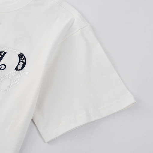 ディオールスーパーコピー Christian Dior Couture クアップリケ刺繍入りウォッシュ半袖Tシャツ