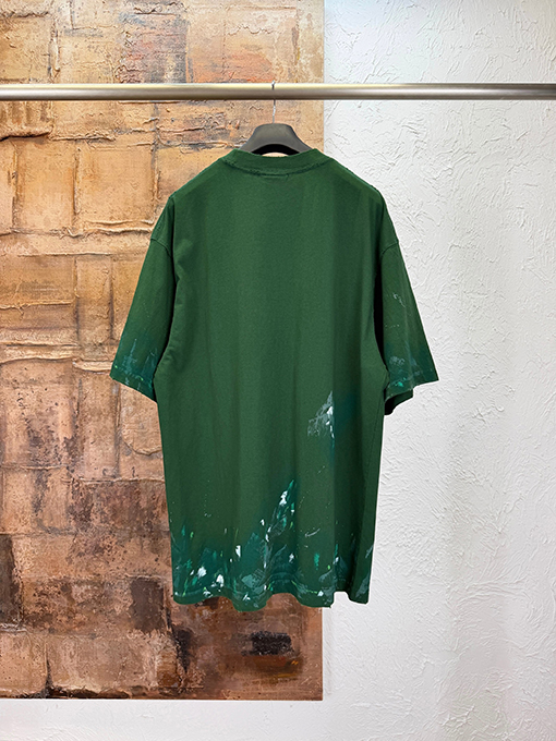 バレンシアガスーパーコピー手描きのグラフィティ刺繍入り半袖Tシャツ