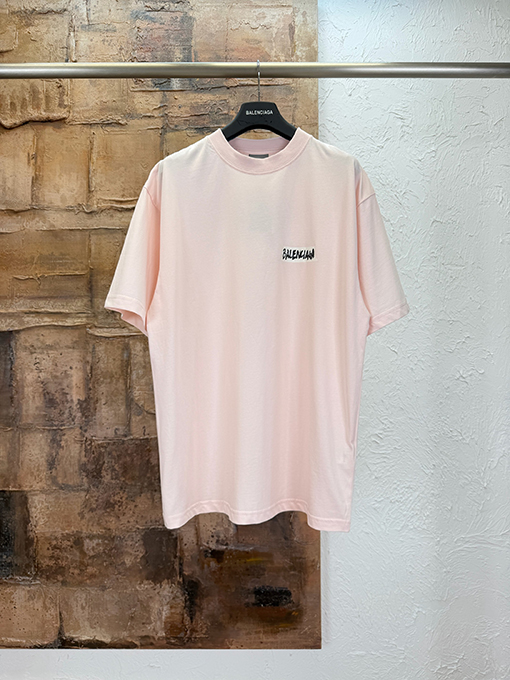バレンシアガスーパーコピーレターテーププリント半袖Tシャツ