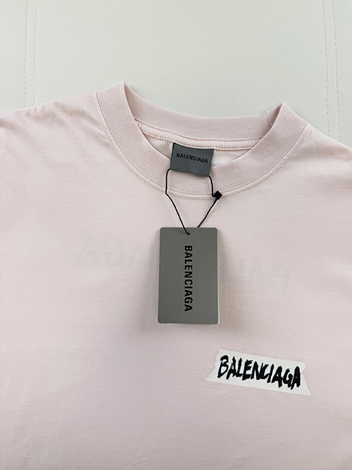 バレンシアガスーパーコピーレターテーププリント半袖Tシャツ