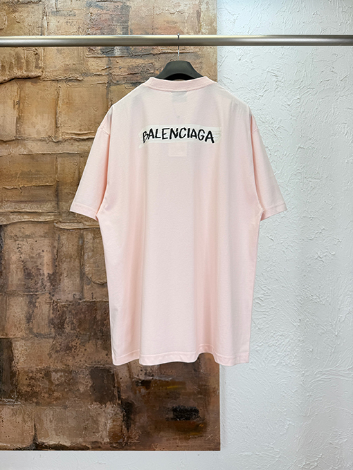 バレンシアガスーパーコピーレターテーププリント半袖Tシャツ