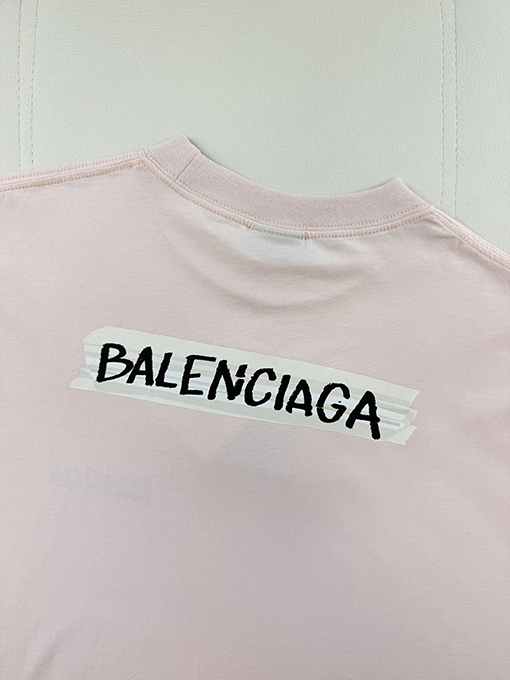 バレンシアガスーパーコピーレターテーププリント半袖Tシャツ