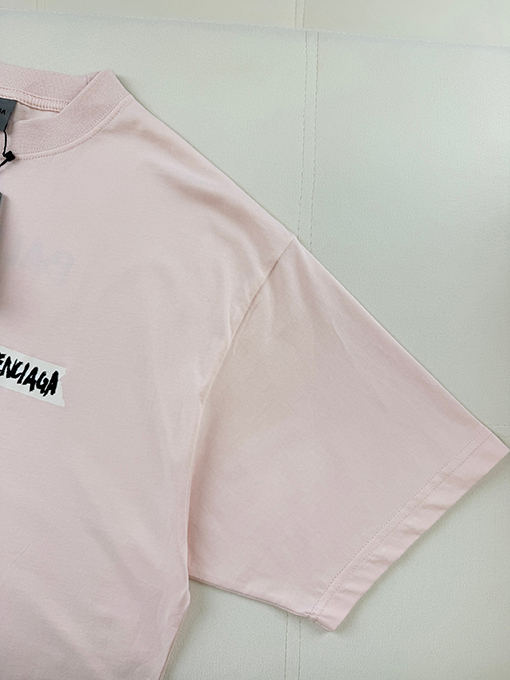 バレンシアガスーパーコピーレターテーププリント半袖Tシャツ