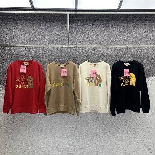 【グッチ】×【ノースフェイス 】メンズ レディース 長袖　スウェットTシャツ   
