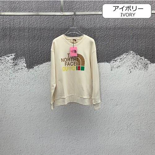 【グッチ】×【ノースフェイス 】メンズ レディース 長袖　スウェットTシャツ   