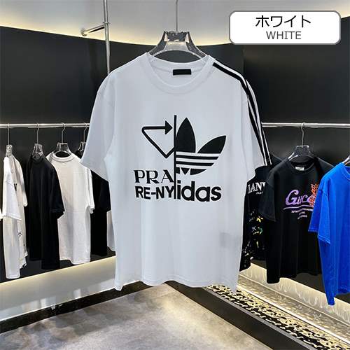 【プラダ】×【アディダス】メンズ レディース 半袖Tシャツ 