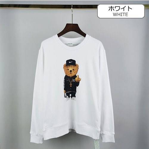 【オフホワイト】メンズ レディース 長袖　スウェットTシャツ  