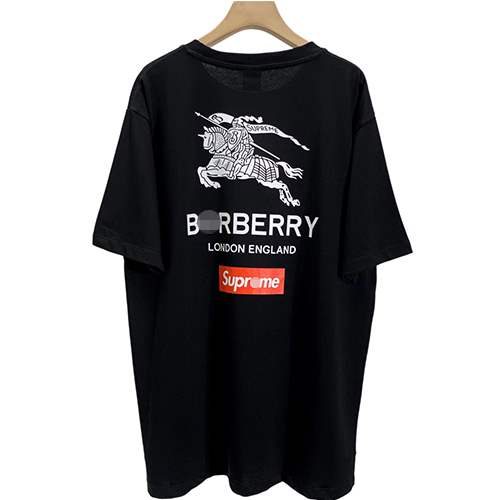 【バーバリー】×【シュプリーム】メンズ レディース 半袖Tシャツ 