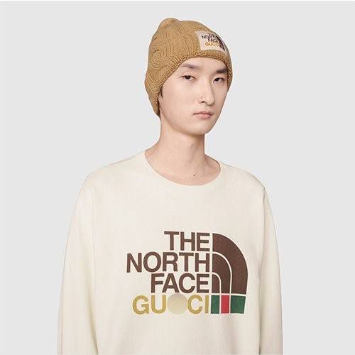 【グッチ】×【ノースフェイス 】メンズ レディース 長袖　スウェットTシャツ   