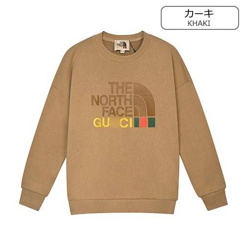 【グッチ】×【ノースフェイス 】メンズ レディース 長袖　スウェットTシャツ   