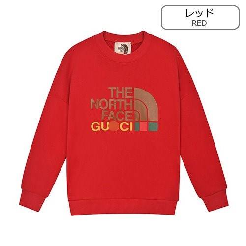 【グッチ】×【ノースフェイス 】メンズ レディース 長袖　スウェットTシャツ   