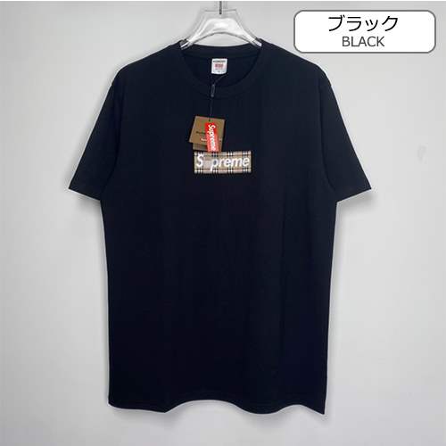 シュプリーム偽物×バーバリーメンズ レディース 半袖Tシャツ