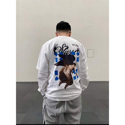 ステューシーコピー×  オフホワイト メンズ レディース 半袖Tシャツ