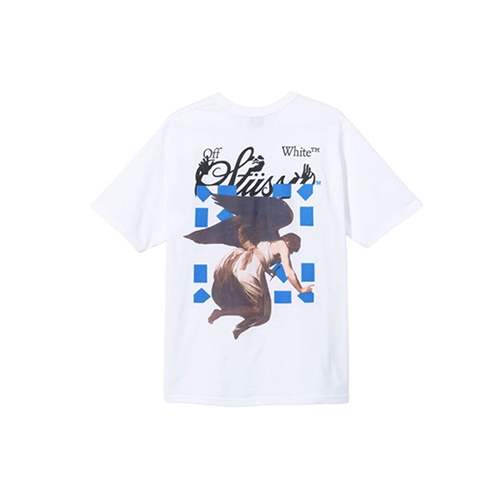 ステューシーコピー×  オフホワイト メンズ レディース 半袖Tシャツ