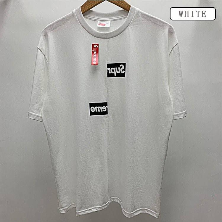 【シュプリ*ム S*PREME】x【 Comme des Garçons】 SHIRT Split Box Logo Tee 高品質メンズ レディース 半袖Tシャツ