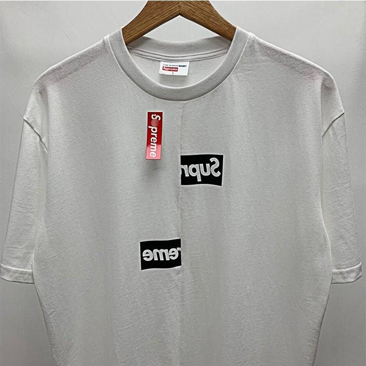 【シュプリ*ム S*PREME】x【 Comme des Garçons】 SHIRT Split Box Logo Tee 高品質メンズ レディース 半袖Tシャツ