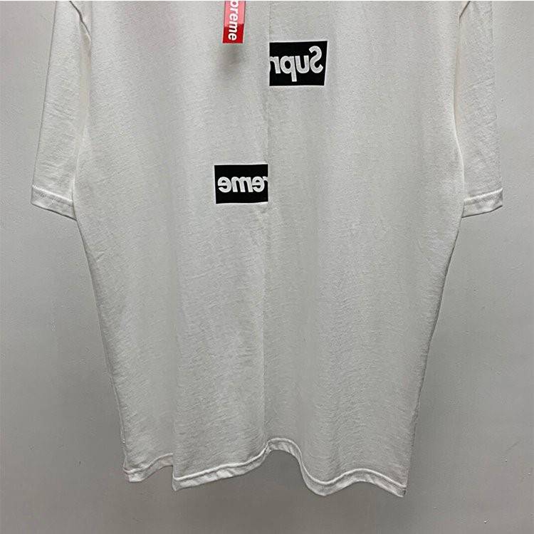 【シュプリ*ム S*PREME】x【 Comme des Garçons】 SHIRT Split Box Logo Tee 高品質メンズ レディース 半袖Tシャツ