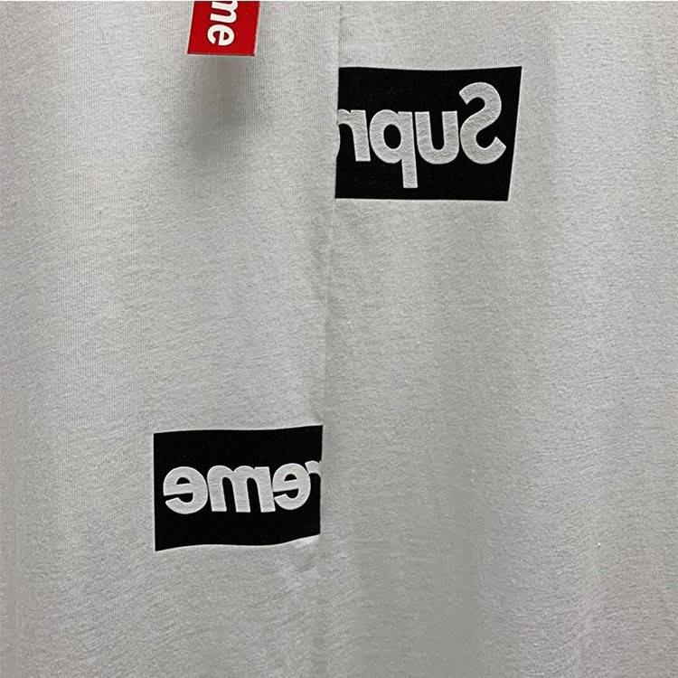 【シュプリ*ム S*PREME】x【 Comme des Garçons】 SHIRT Split Box Logo Tee 高品質メンズ レディース 半袖Tシャツ