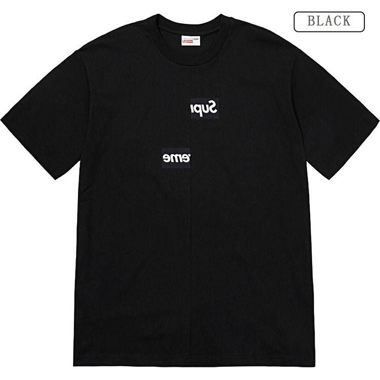 【シュプリ*ム S*PREME】x【 Comme des Garçons】 SHIRT Split Box Logo Tee 高品質メンズ レディース 半袖Tシャツ