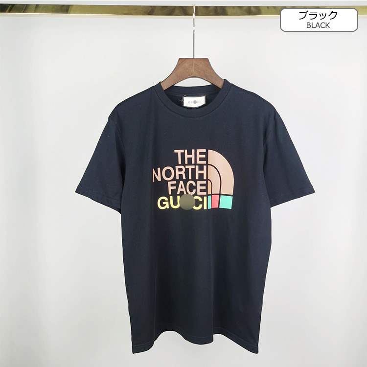 グッチ偽物× ノースフェイス メンズ レディース 半袖Tシャツ