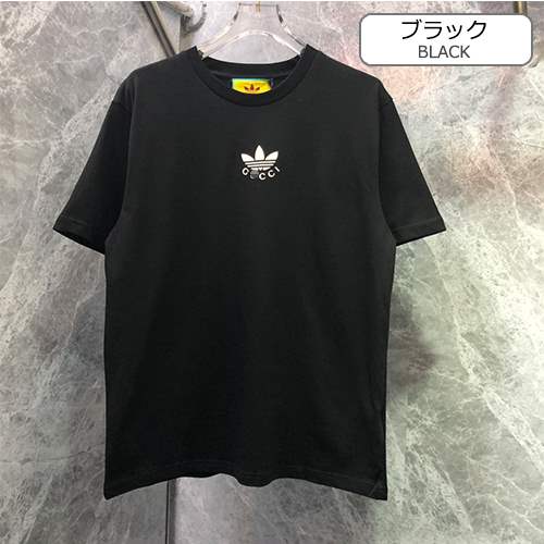 アディダスコピー × グッチ メンズ レディース 半袖Tシャツ