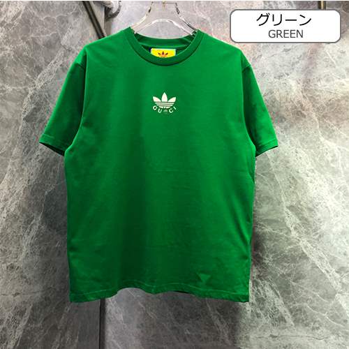 アディダスコピー × グッチ メンズ レディース 半袖Tシャツ