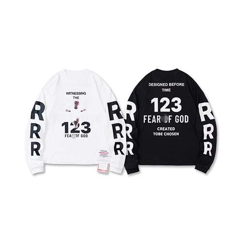 アルアルアル123 偽物× フィアオブゴッド メンズ レディース 長袖Tシャツ