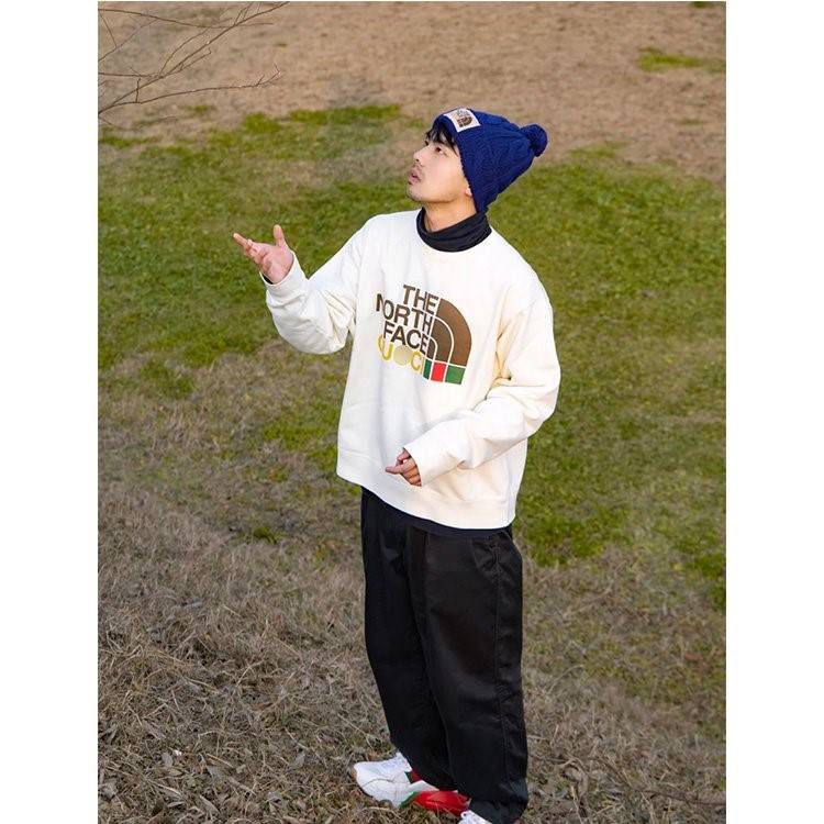 【グッチ】×【ノースフェイス 】高品質 メンズ レディース 長袖　スウェットTシャツ 