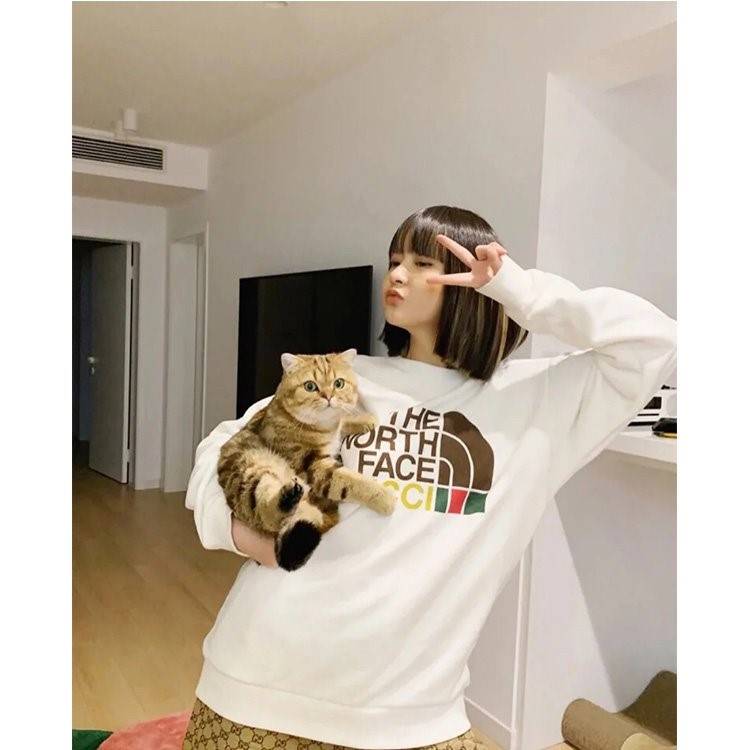 【グッチ】×【ノースフェイス 】高品質 メンズ レディース 長袖　スウェットTシャツ 