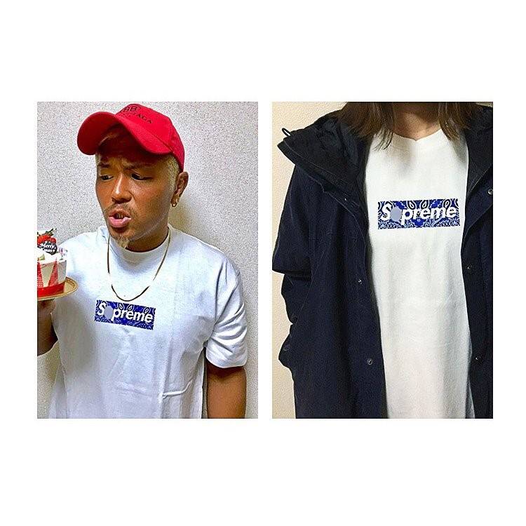 【シュプリ*ム S*PREME】19FW Bandana Box Logo Tee 高品質メンズ レディース 半袖Tシャツ 