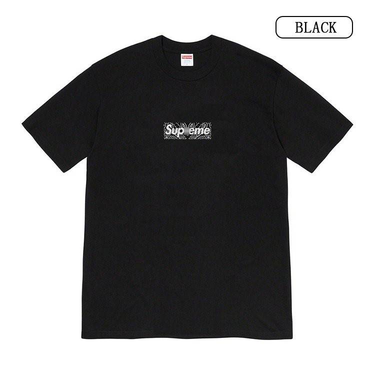 【シュプリ*ム S*PREME】19FW Bandana Box Logo Tee 高品質メンズ レディース 半袖Tシャツ 