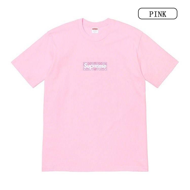 【シュプリ*ム S*PREME】19FW Bandana Box Logo Tee 高品質メンズ レディース 半袖Tシャツ 