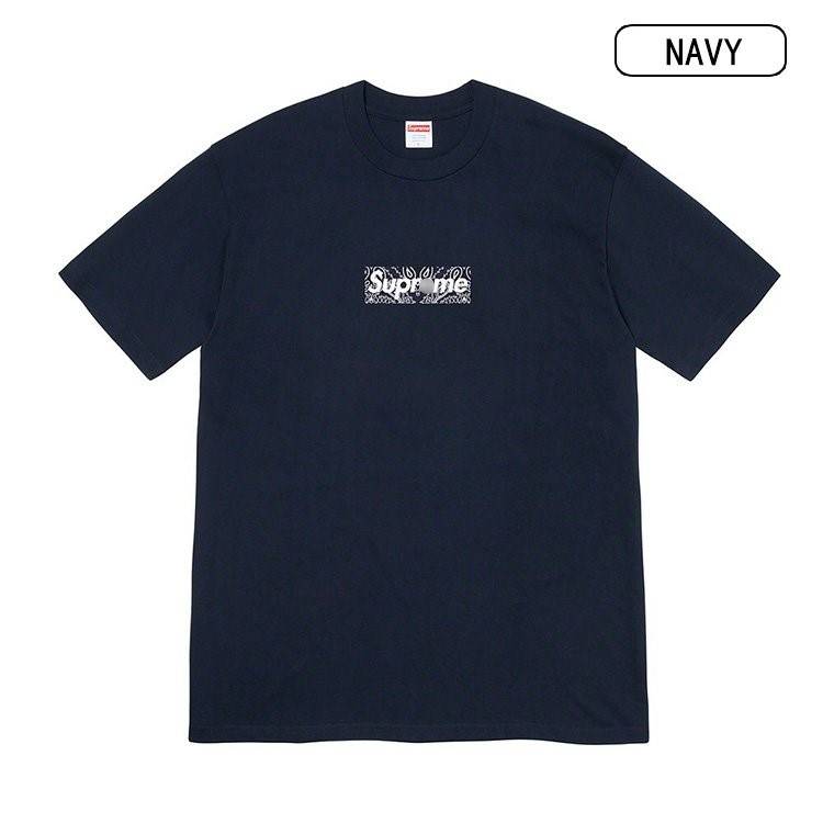 【シュプリ*ム S*PREME】19FW Bandana Box Logo Tee 高品質メンズ レディース 半袖Tシャツ 