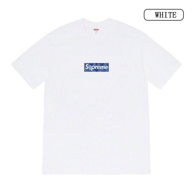 【シュプリ*ム S*PREME】19FW Bandana Box Logo Tee 高品質メンズ レディース 半袖Tシャツ 