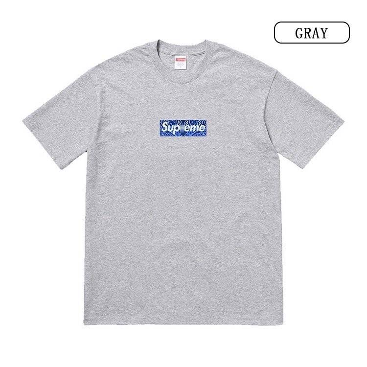 【シュプリ*ム S*PREME】19FW Bandana Box Logo Tee 高品質メンズ レディース 半袖Tシャツ 