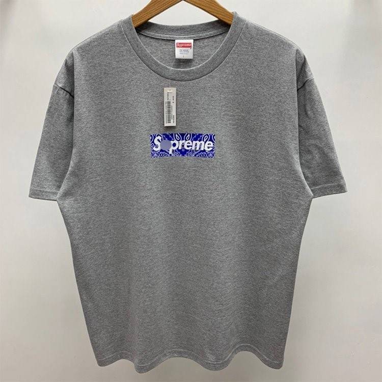 【シュプリ*ム S*PREME】19FW Bandana Box Logo Tee 高品質メンズ レディース 半袖Tシャツ 