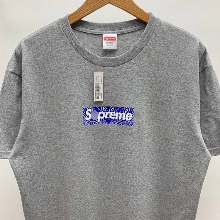 【シュプリ*ム S*PREME】19FW Bandana Box Logo Tee 高品質メンズ レディース 半袖Tシャツ 