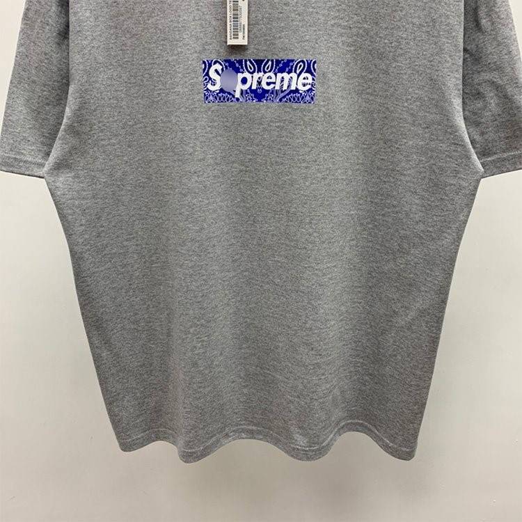 【シュプリ*ム S*PREME】19FW Bandana Box Logo Tee 高品質メンズ レディース 半袖Tシャツ 