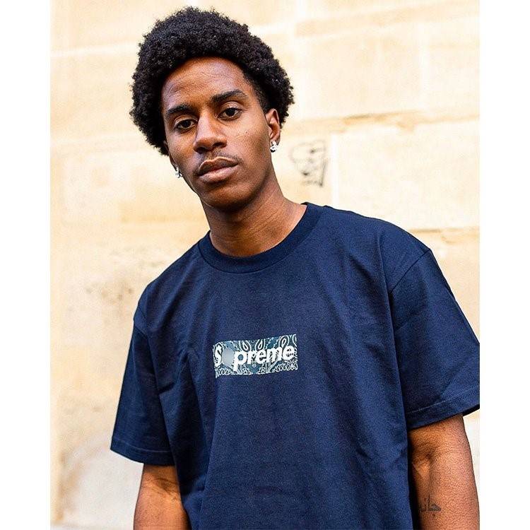 【シュプリ*ム S*PREME】19FW Bandana Box Logo Tee 高品質メンズ レディース 半袖Tシャツ 