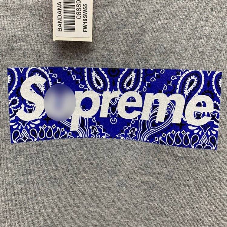 【シュプリ*ム S*PREME】19FW Bandana Box Logo Tee 高品質メンズ レディース 半袖Tシャツ 