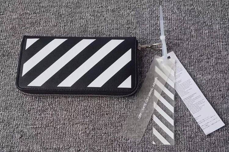 【オ*ホワイト OFF WHITE】財布 ファスナ付き  長財布 メンズ レディース　