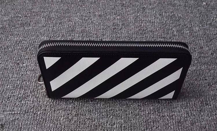 【オ*ホワイト OFF WHITE】財布 ファスナ付き  長財布 メンズ レディース　